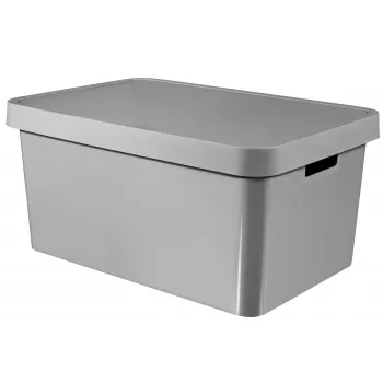 Curver Infinity Recycled 45L dėžė su dangčiu, pilka, 56x39x27 cm