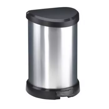 CURVER Deco pedalinė šiukšlių dėžė 15L sidabrinė