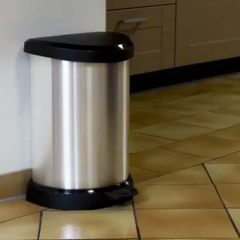 CURVER Deco pedalinė šiukšlių dėžė 15L sidabrinė