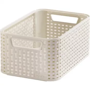 CURVER Style S dėžė laikymui 28,5 x 19,4 x 13 cm kreminės spalvos su vytelių efektu