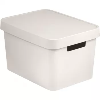 CURVER Infinity Recycled 17L dėžė su dangčiu, balta, 36x27x22 cm, 100% perdirbtas plastikas