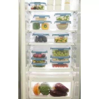 CURVER Smart Eco Fresh stačiakampė maisto laikymo dėžutė 2L su hermetišku žaliu dangteliu