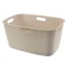CURVER Softex 45L skalbinių krepšys, Chalk White, minkšto lietimo, stačiakampis su integruotomis rankenomis, 57 x 37 x 27 cm