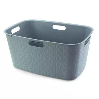 CURVER Softex 45L stačiakampė skalbinių pintinė su integruotomis rankenomis, teal spalvos, 57x37x27 cm
