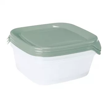 CURVER Fresh&Go kvadratinių maisto produktų laikymo indelių rinkinys, 3 x 0,8 L, žalias