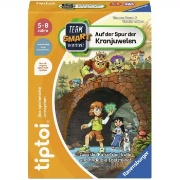 Ravensburger tiptoi Team SMART tyrimas: Karūnos brangakmenių pėdsakais – interaktyvus detektyvinis stalo žaidimas 6–10 metų vaikams, 1–4 žaidėjams, vokiečių kalba, reikalingas tiptoi rašiklis