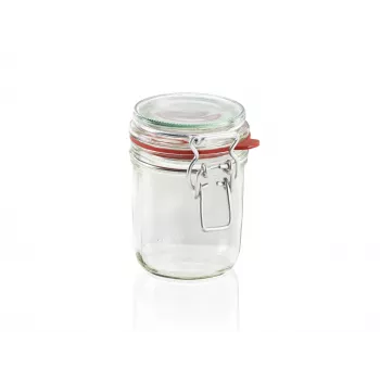 LEIFHEIT Hermetic Glass 370ml stiklainis su vieliniu fiksatoriumi ir natūralaus kaučiuko tarpine