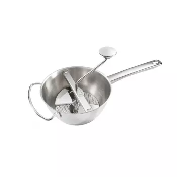 LEIFHEIT ComfortLine Flotte Lotte rankinė daržovių ir vaisių trintuvė 20 cm, nerūdijantis plienas, 3 sietai, rankinė, sidabrinė/juoda