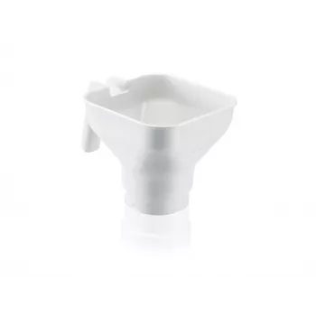 LEIFHEIT Virtuvės piltuvas su išimamu smulkaus sietelio filtru, 19 cm, baltas/permatomas