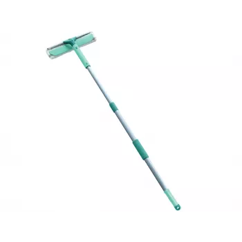 LEIFHEIT Classic langų valytuvas su teleskopine rankena 100-155 cm, 33 cm valymo juosta, be dryžių, žaliai/baltas