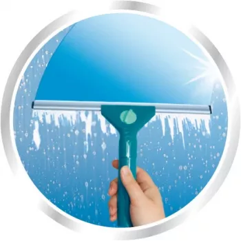 LEIFHEIT Classic langų valytuvas su teleskopine rankena 100-155 cm, 33 cm valymo juosta, be dryžių, žaliai/baltas