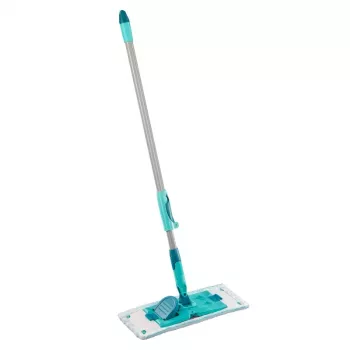 LEIFHEIT PowerClean M grindų šluota su teleskopiniu kotu, 33 cm, žalia/pilka