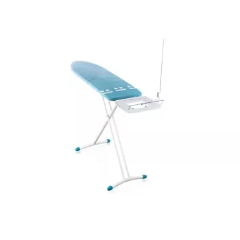 LEIFHEIT Air Board Express L Solid lyginimo lenta 130x38 cm su Thermo-Reflect technologija, reguliuojamas aukštis 75-98 cm, sulankstoma, Shoulder-Fit forma, neslystantys kojelės, lygintuvo laikiklis, laido laikiklis, balta/mėlyna