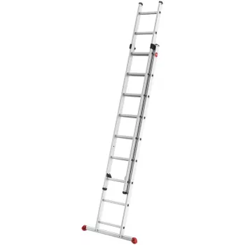 Hailo ProfiStep duo 7209-007 aliuminės kombinuotos kopėčios, 2x9 laipteliai, maks. darbinis aukštis 5,15 m, sidabrinės