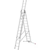 Hailo Master S120 Pro aliuminės saugos kopėčios, 3 pakopų, 150 kg apkrova, sulankstomos, su daugiafunkciu dėklu