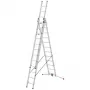 Hailo Master S120 Pro aliuminės saugos kopėčios, 3 pakopų, 150 kg apkrova, sulankstomos, su daugiafunkciu dėklu