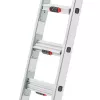 Hailo Master S120 Pro aliuminės saugos kopėčios, 3 pakopų, 150 kg apkrova, sulankstomos, su daugiafunkciu dėklu