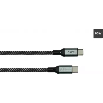 GoodConnections magnetinis USB 2.0 spiralinis kabelis 60W USB-C į USB-C, juodas/baltas, 1m 2060-MT010SW