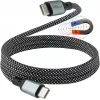 GoodConnections magnetinis USB 2.0 spiralinis kabelis 60W USB-C į USB-C, juodas/baltas, 1m 2060-MT010SW