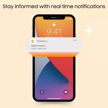 Chillax DM568 Wi-Fi ir FHSS vaizdo kūdikių stebėjimo monitorius su 5 colių ekranu, pasukama kamera, naktinio matymo funkcija, dvipusiu ryšiu, temperatūros jutikliu, lopšinėmis ir Hubble programėle