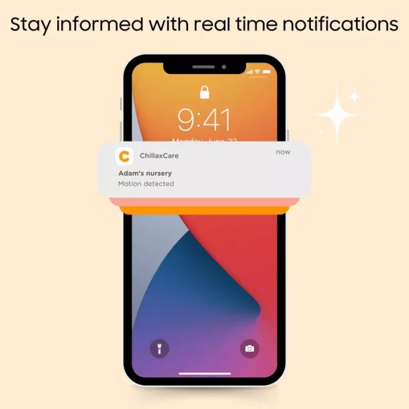Chillax DM568 Wi-Fi ir FHSS vaizdo kūdikių stebėjimo monitorius su 5 colių ekranu, pasukama kamera, naktinio matymo funkcija, dvipusiu ryšiu, temperatūros jutikliu, lopšinėmis ir Hubble programėle