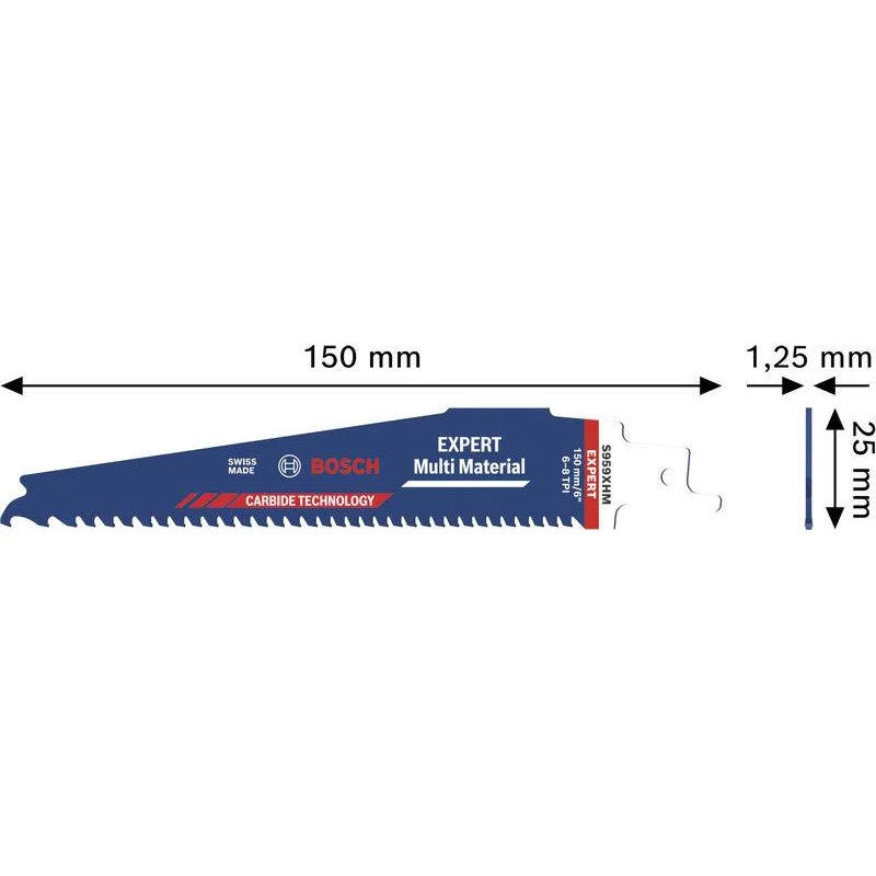 Bosch EXPERT Multi Material 2608902332 S959XHM staliaus pjūklo geležtė, karbido, 150 mm, 6 TPI