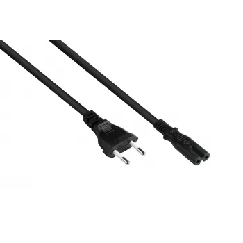 Kabelmeister Euro maitinimo laidas CEE 7/16 į IEC C7, 1 m, juodas, 0,75 mm²
