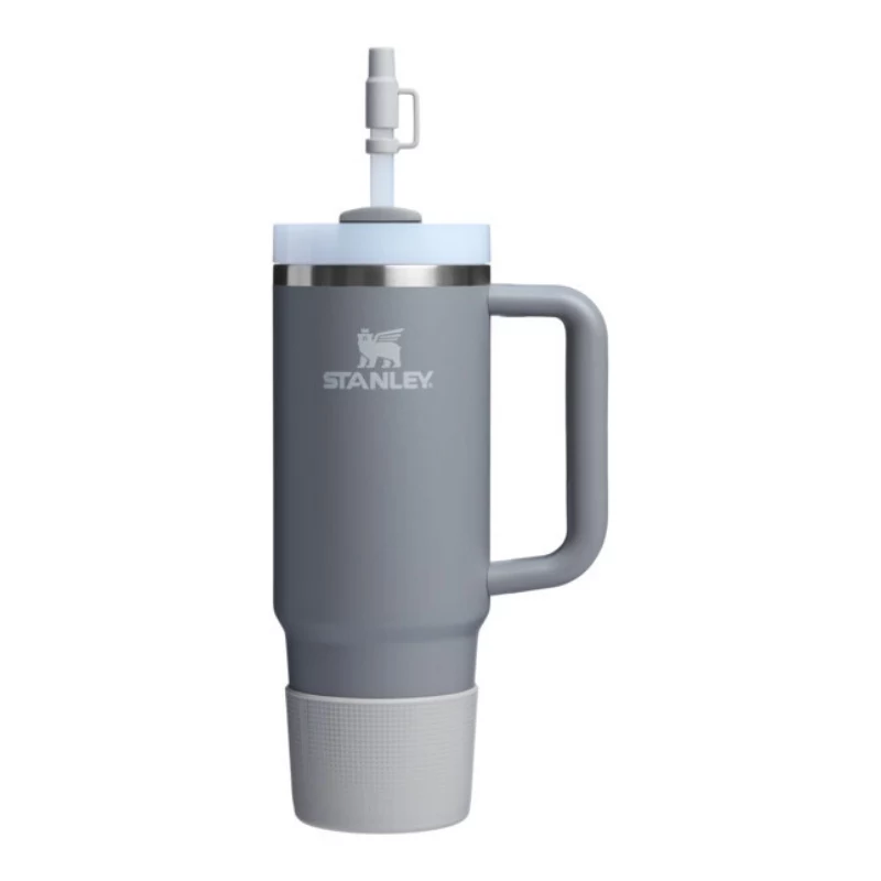 STANLEY 2 dalių apsauginių dangtelių ir šiaudelių antgalių rinkinys termo puodeliams 0,89L/0,59L The Quencher Boot + Straw Topper šviesiai pilkos spalvos