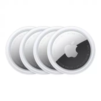 Apple AirTag 2nd Gen (4 vnt.) baltas MFEA4 - Bluetooth 5.0 sekiklis su tiksliuoju radimu, IP67 atsparumas vandeniui, keičiama CR2032 baterija