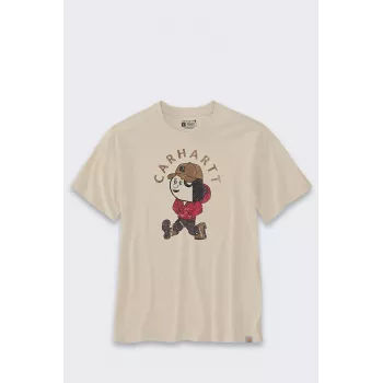 Carhartt Light Jac Graphic marškinėliai Oat Milk Relaxed Fit medvilniniai trumpomis rankovėmis su apvalia iškirpte