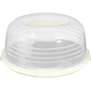 CURVER Apvali pyragų transportavimo dėžė Ø34,7x15,6 cm Kreminės spalvos