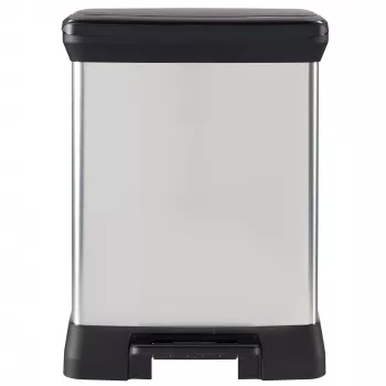 CURVER Metallic Pedal Bin Deco Bin Duo 10+18L Silver