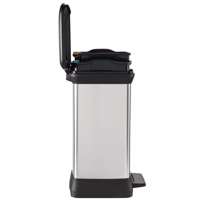 CURVER Metallic Pedal Bin Deco Bin Duo 10+18L Silver