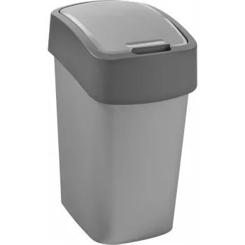 CURVER Flip Bin 9L šiukšlių kibirėlis sidabrinės/pilkos spalvos