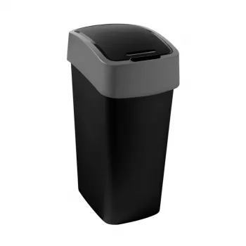 Curver Flip Bin 45L juodas/sidabrinis šiukšlių krepšys