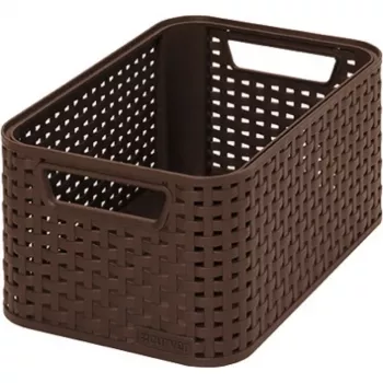 CURVER KIS Style S dėžė 7,2L tamsiai ruda pintos rotango imitacijos 28,5x19,4x13cm