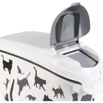 Curver Petlife ėdalo laikymo konteineris šunims 23L juodas su letenėlių dizainu