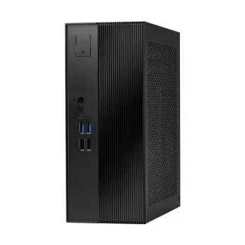 ASRock DeskSlim B760 Mini kompiuteris Barebone - Intel B760, LGA1700, DDR4 SO-DIMM, 2x M.2 PCIe Gen4, HDMI 2.1, DP 1.4, VGA, USB-C, Gigabit LAN, 1,92L, juodas