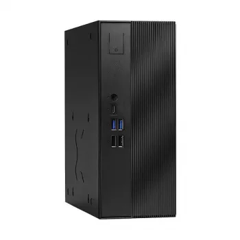 ASRock DeskSlim B760 Mini kompiuteris Barebone - Intel B760, LGA1700, DDR4 SO-DIMM, 2x M.2 PCIe Gen4, HDMI 2.1, DP 1.4, VGA, USB-C, Gigabit LAN, 1,92L, juodas
