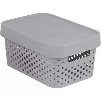 Curver Infinity perdirbto plastiko dėžė su dangčiu, 4,5 l, pilka