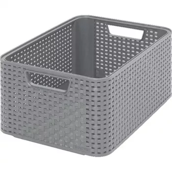 CURVER Style dėžė M 38,6x28,7x17 cm šviesiai pilkos spalvos rotango efektas 17L
