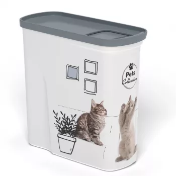 CURVER Pet Life šunų ir kačių maisto laikymo konteineris 2L, hermetiškas, permatomas su įvairių spalvų dangteliu