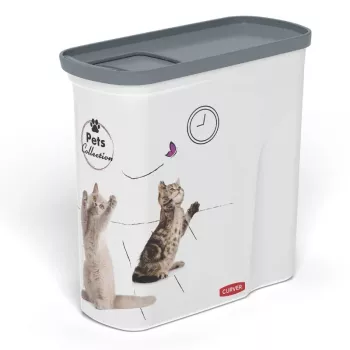CURVER Pet Life šunų ir kačių maisto laikymo konteineris 2L, hermetiškas, permatomas su įvairių spalvų dangteliu