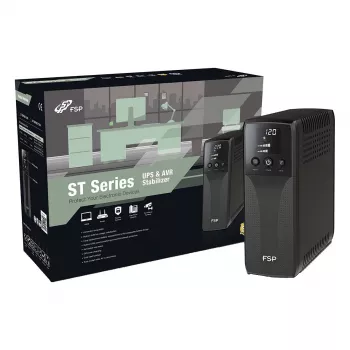 FSP ST 1200 Tower 1200VA 720W linijinis-interaktyvus UPS su 4 Schuko lizdais ir RJ45 apsauga