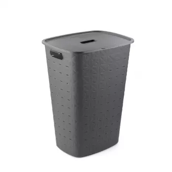 CURVER Softex skalbinių dėžė 56L tamsiai pilka 42 x 31,6 x 60 cm