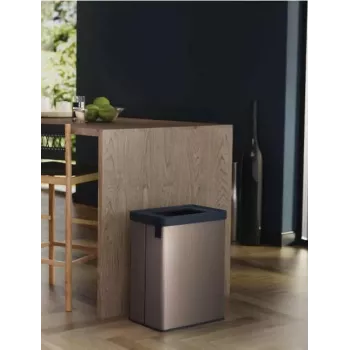 KETER Verto Recycle 54L stačiakampė metalizuota šiukšlių dėžė, perlamutrinė pilka
