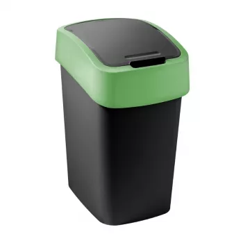 CURVER Flip Bin 9L juodas/žalias šiukšlių kibiras