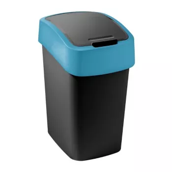 CURVER Flip Bin 9L šiukšlių krepšys, juodas su mėlynu dangčiu
