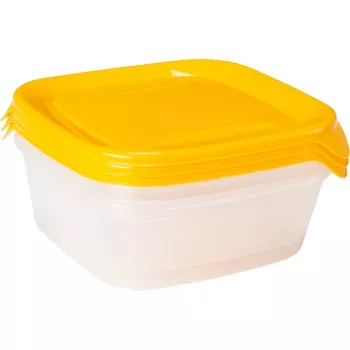 CURVER Fresh & Go naminių gyvūnų maisto dubenėlių rinkinys, 3 vnt., po 0,8 L, geltoni, su hermetiškais dangteliais