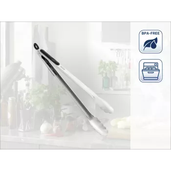 LEIFHEIT Virtuvės ir grilio žnyplės 41cm nerūdijantis plienas su fiksavimo mechanizmu